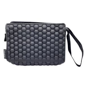 The Bump Black Hexagon Bag Bubble Mini Zip Closure Wristlet Pouch Bag